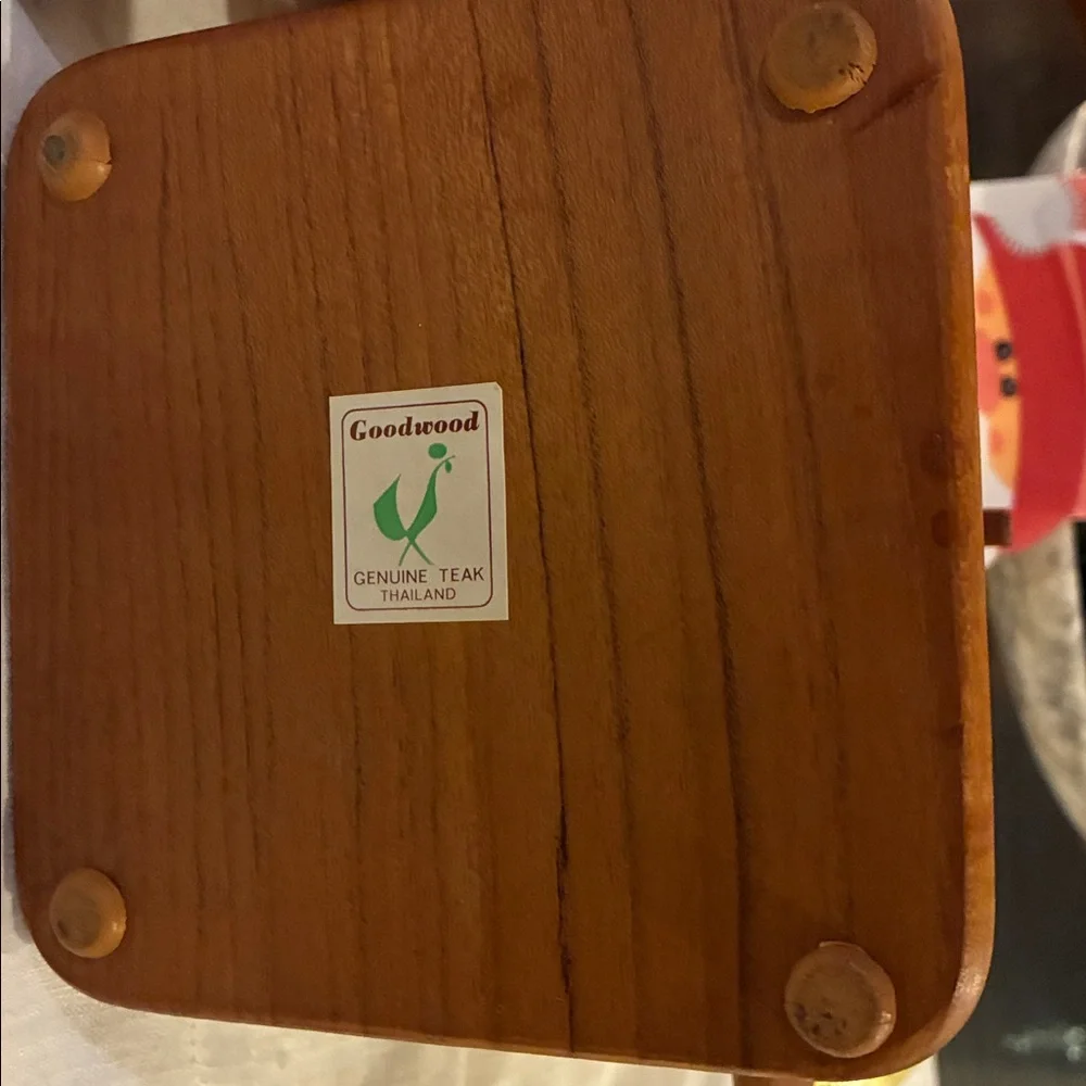 Goodwood Coasters Teakwood Set/6 W/ Organizer + Napkin Holder Set 3 Collectibles